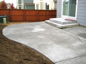 concrete patios patio designs stamped steps backyard custom slab gray denver grey types poured cement broom finish fabulous deck backyards